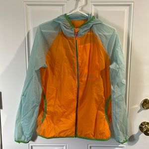 Cotopaxi Paray Ultra Light Active Shell Junning Rain Layer Jacket Orange Blue M